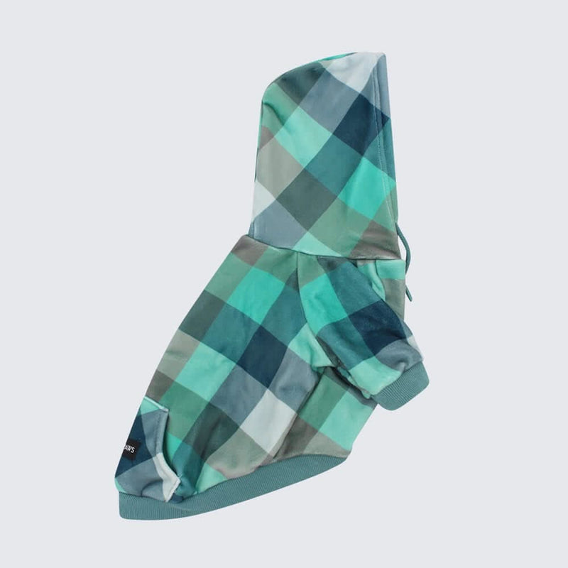 Turquoise Checkered Hoodie