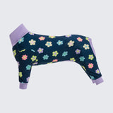 Hunde Pyjama - Blumen Marine