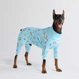 Hunde Pyjama - Frühstück Blau