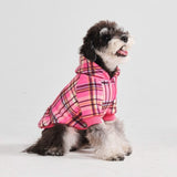 Rosa-karierter Hunde Hoodie