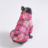 Rosa-karierter Hunde Hoodie