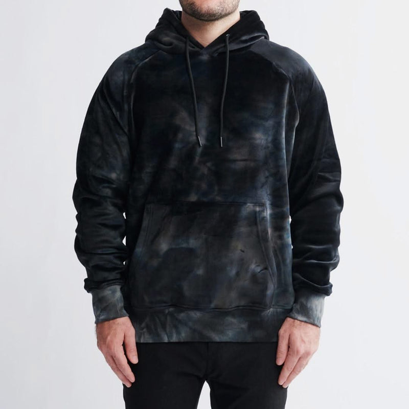 Samtiger Hoodie - Obsidianschwarz