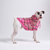 Rosa-karierter Hunde Hoodie