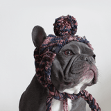 Gestrickte Hunde Pom Pom Mütze - Mehrfarbig